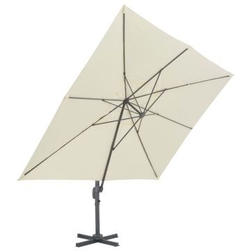 Umbrelă de soare de grădină, bază portabilă, nisipiu - Img 4