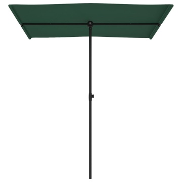 Umbrelă de soare de grădină, stâlp aluminiu, verde, 180x110 cm - Img 4