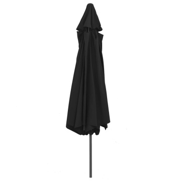 Umbrelă de soare de grădină, stâlp metalic, negru, 390 cm - Img 4