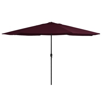 Umbrelă de soare de grădină, stâlp metalic, roșu bordo, 390 cm - Img 1