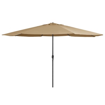 Umbrelă de soare de grădină, stâlp metalic, taupe, 390 cm - Img 1