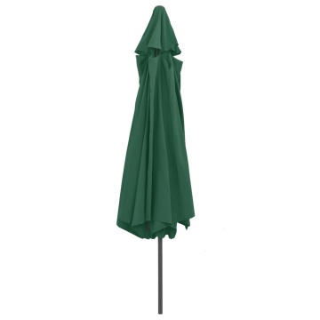 Umbrelă de soare de grădină, stâlp metalic, verde, 390 cm - Img 4