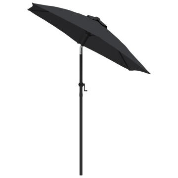 Umbrelă de soare, negru, 200 x 224 cm, aluminiu - Img 3