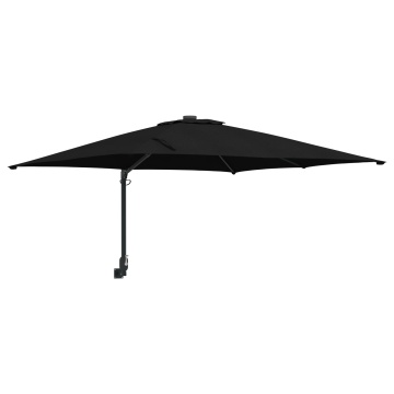 Umbrelă de terasă Negru Poliester, Oțel Mare Înclinabil - Img 2