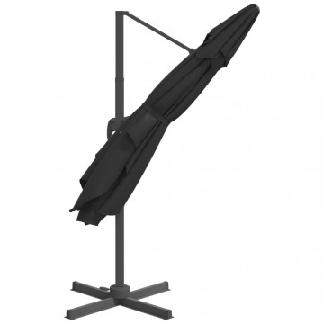 Umbrelă în consolă cu LED, negru, 400x300 cm - Img 6