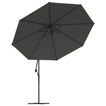 Umbrelă în consolă cu LED și stâlp din metal, antracit, 350 cm - Img 8
