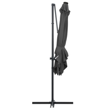 Umbrelă în consolă cu LED, stâlp din oțel, antracit, 250x250 cm - Img 8