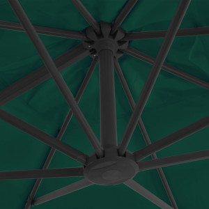 Umbrelă în consolă cu stâlp din aluminiu, verde, 300x300 cm - Img 2