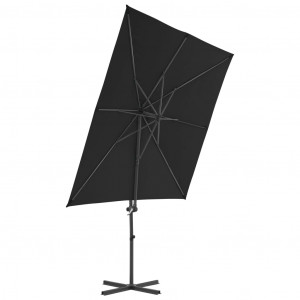 Umbrelă în consolă cu stâlp din oțel, negru, 250x250 cm - Img 4