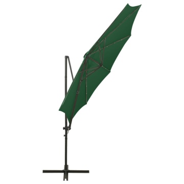 Umbrelă în consolă cu stâlp și LED-uri, verde, 300 cm - Img 6