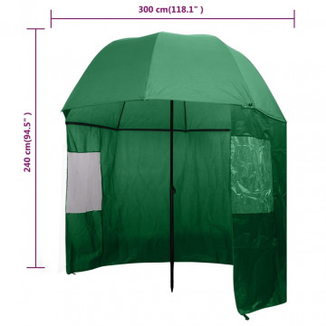 Umbrelă pentru pescuit, 300 x 240 cm, verde - Img 7