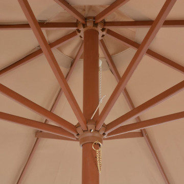 Umbrelă soare de exterior, stâlp metalic, 300 cm, gri taupe - Img 7