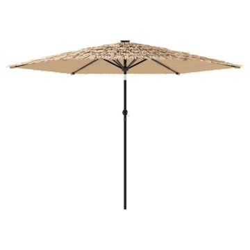 Umbrelă soare de grădină cu stâlp din oțel, maro 288x288x225 cm - Img 8