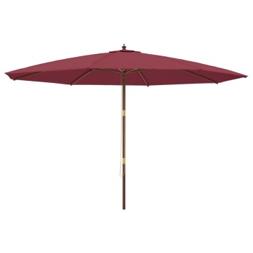 Umbrelă soare de grădină stâlp din lemn, roșu bordo, 400x273 cm - Img 2
