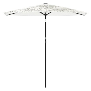 Umbrelă soare de grădină stâlp din oțel, alb 268x268x226cm - Img 3