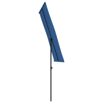 Umbrelă soare exterior stâlp aluminiu albastru azur 180x110cm - Img 8