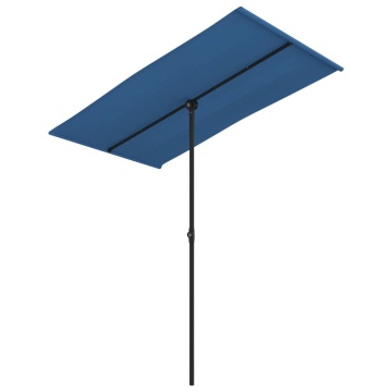 Umbrelă soare exterior stâlp aluminiu albastru azur 180x110cm - Img 2