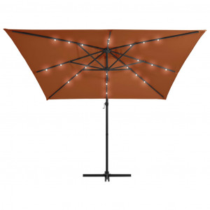 Umbrelă suspendată cu LED-uri, cărămiziu, 250x250 cm - Img 8