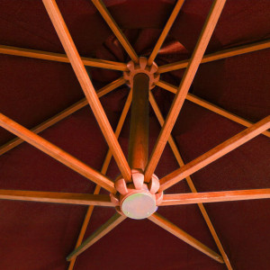 Umbrelă suspendată cu stâlp, cărămiziu, 3,5x2,9 m, lemn brad - Img 2