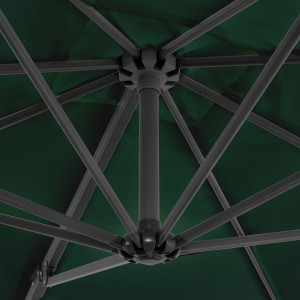 Umbrelă suspendată cu stâlp din aluminiu, verde, 250x250 cm - Img 2