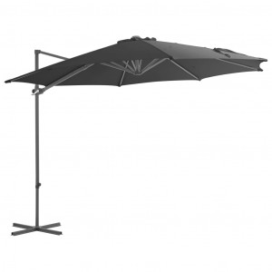 Umbrelă suspendată cu stâlp din oțel, antracit, 300 cm - Img 1