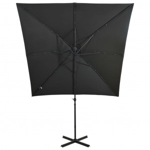 Umbrelă suspendată cu stâlp și LED-uri, antracit, 250 cm - Img 5