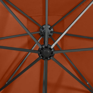 Umbrelă suspendată cu stâlp și LED-uri, cărămiziu, 250 cm - Img 7