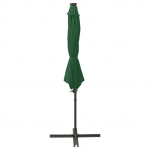 Umbrelă suspendată cu stâlp și LED-uri, verde, 300 cm - Img 3