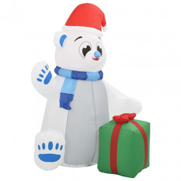 Urs polar gonflabil de Crăciun cu LED, 1,8 m, interior/exterior - Img 8