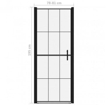 Ușă de duș, negru, 81 x 195 cm, sticlă securizată - Img 5