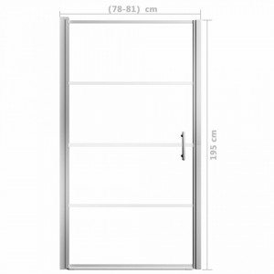 Ușă de duș, negru, 81 x 195 cm, sticlă securizată - Img 5