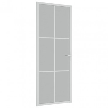 Ușă de interior, 83x201,5 cm, alb, sticlă mată și aluminiu - Img 2