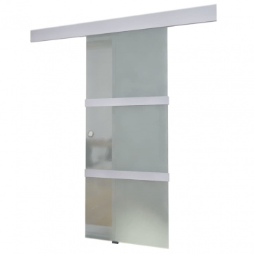 Ușă glisantă, argintiu,178 cm, sticlă și aluminiu - Img 2