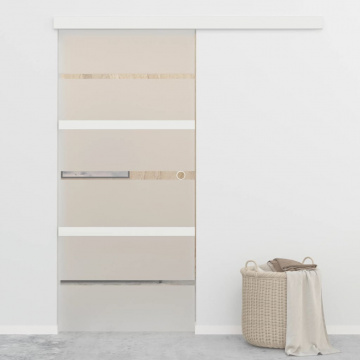 Ușă glisantă cu opritoare soft, 90x205 cm, sticlă ESG/aluminiu - Img 1