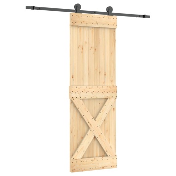 Ușă glisantă cu set de feronerie 70x210 cm, lemn masiv de pin - Img 2