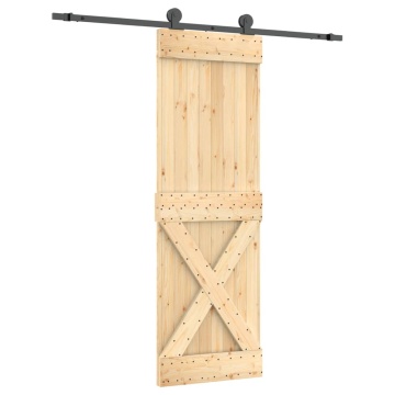 Ușă glisantă cu set de feronerie 70x210 cm, lemn masiv de pin - Img 2