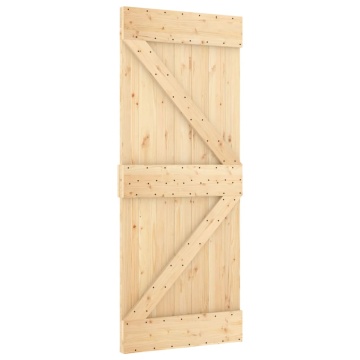 Ușă glisantă cu set de feronerie 80x210 cm, lemn masiv de pin - Img 3