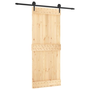 Ușă glisantă cu set de feronerie 85x210 cm, lemn masiv de pin - Img 2