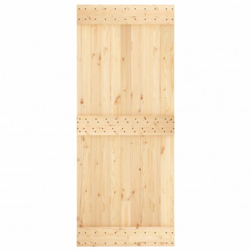 Ușă glisantă cu set de feronerie 85x210 cm, lemn masiv de pin - Img 4