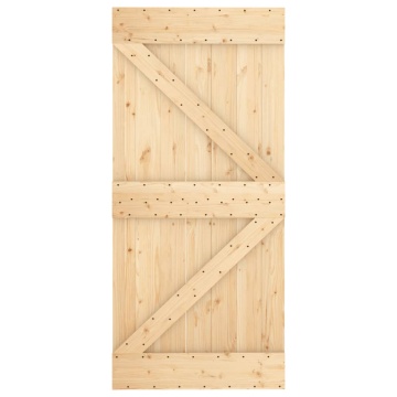 Ușă glisantă cu set de feronerie 95x210 cm, lemn masiv de pin - Img 4