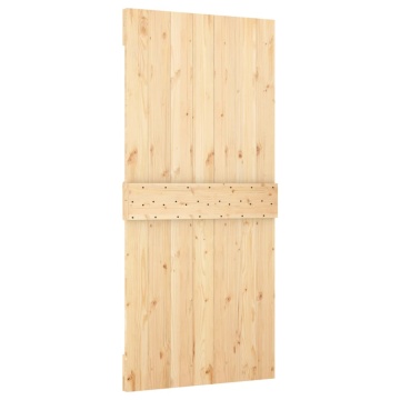 Ușă glisantă cu set de feronerie 95x210 cm, lemn masiv de pin - Img 8