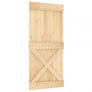Ușă glisantă cu set de feronerie 95x210 cm, lemn masiv de pin - Img 3