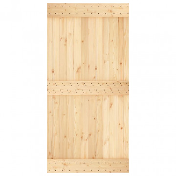 Ușă glisantă cu set feronerie, 100x210 cm, lemn masiv de pin - Img 4