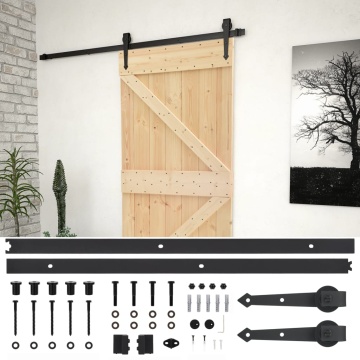 Ușă glisantă cu set feronerie, 80 x 210 cm, lemn masiv de pin - Img 2