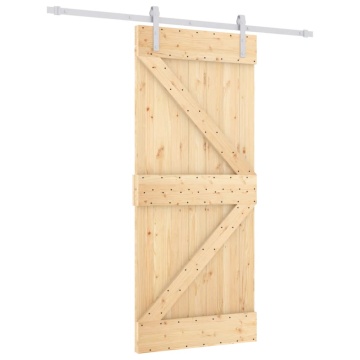 Ușă glisantă cu set feronerie, 90x210 cm, lemn masiv de pin - Img 2