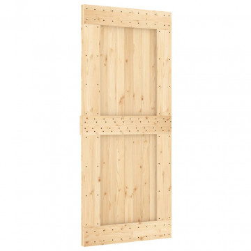 Ușă glisantă cu set feronerie, 90x210 cm, lemn masiv de pin - Img 3