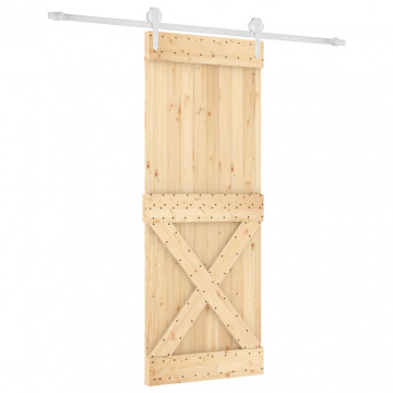 Ușă glisantă cu set feronerie, 90x210 cm, lemn masiv de pin - Img 2
