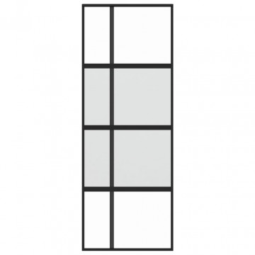 Ușă glisantă, negru, 76x205 cm, sticlă securizată și aluminiu - Img 3