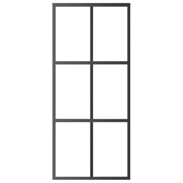 Ușă glisantă, negru, 90x205 cm, sticlă ESG și aluminiu - Img 3