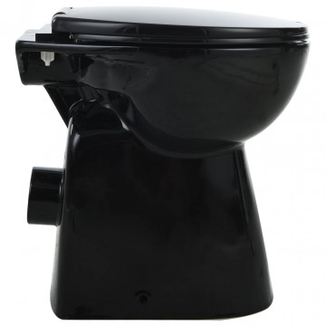 Vas WC fără ramă închidere silențioasă, + 7 cm, negru, ceramică - Img 8